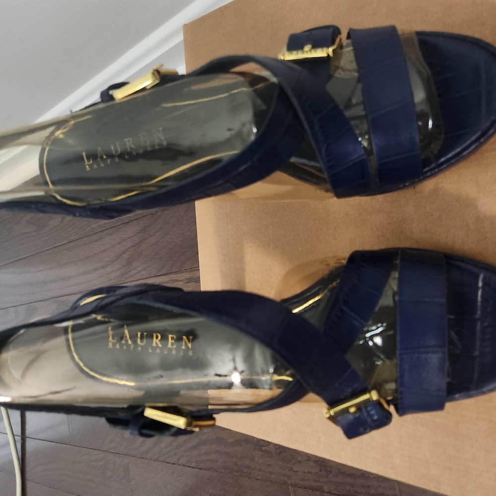 Ralph Lauren Blue 5 inch Sandals